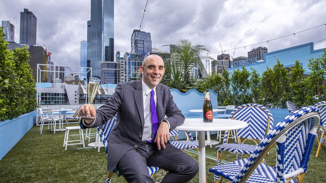 Crown MD Enda Cunningham in the new pop-up dining precinct. Picture: Wayne Taylor