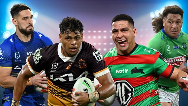 (L-R) Ryan MAtterson, Selwyn Cobbo, Cody Walker and Josh Papalii are all on the NRL free agent market.
