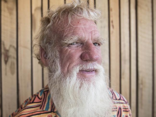 Dark Emu author Bruce Pascoe at the Ballawinne festival in Cygnet, Tasmania. Picture: LUKE BOWDEN