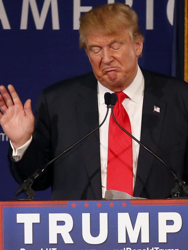 Dummy spit ... Republican presidential candidate, businessman Donald Trump. Picture: AP