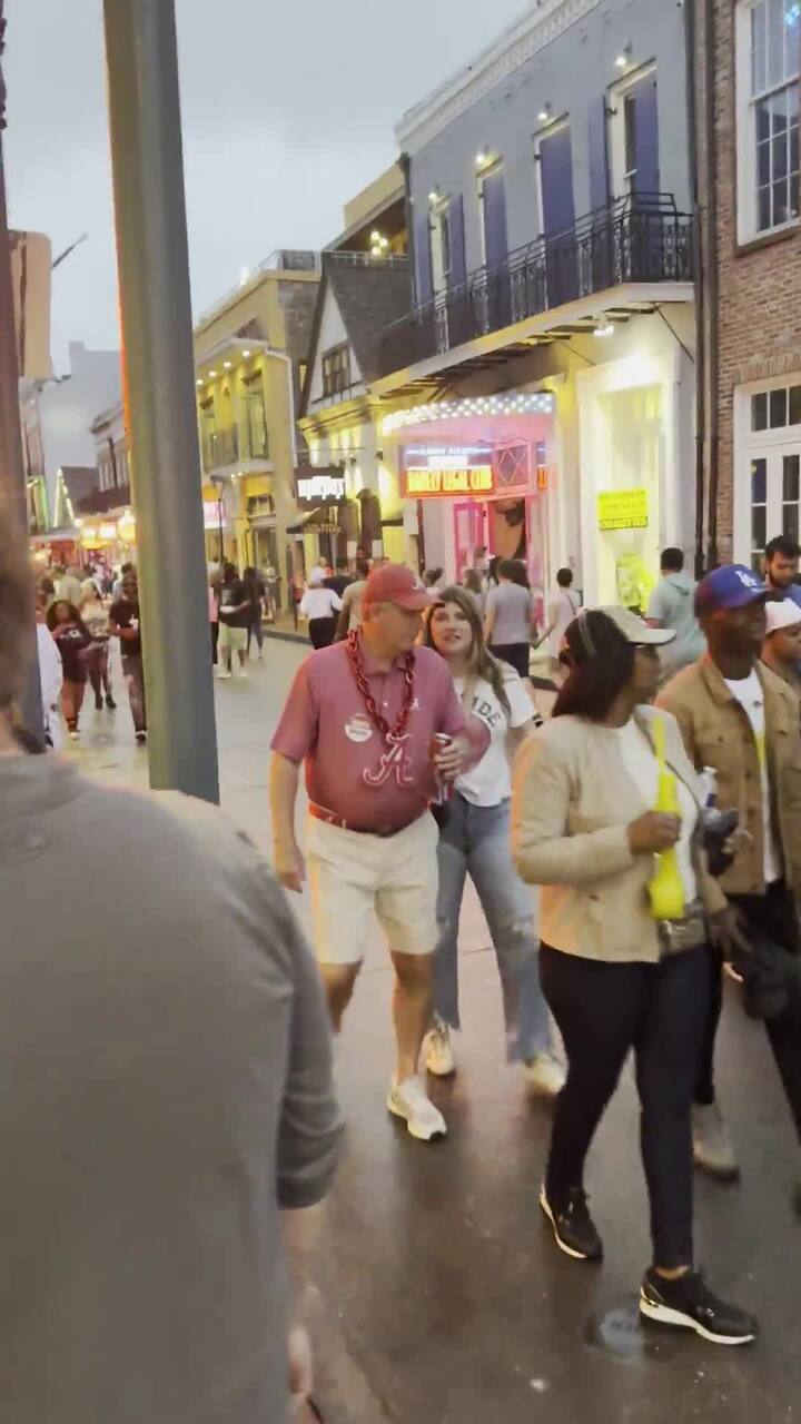 Bourbon St at 430pm on Saturday