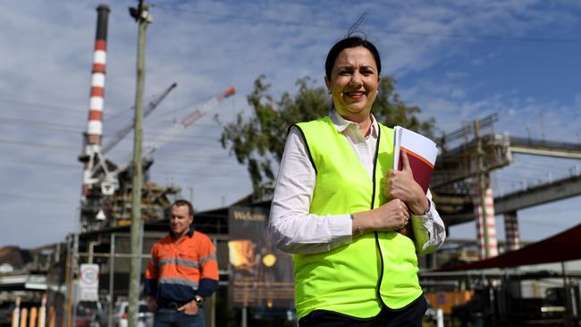 Annastacia Palaszczuk at the Glencore Copper Smelter in Mount Isa, Queensland, on Wednesday. Picture: Dan Peled