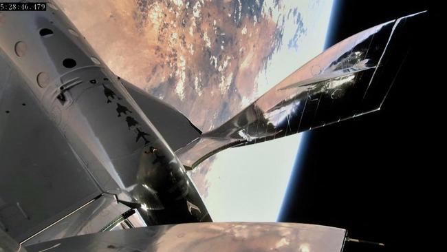 A Virgin Galactic image issued in June of VSS Unity in space over New Mexico. Picture via AFP