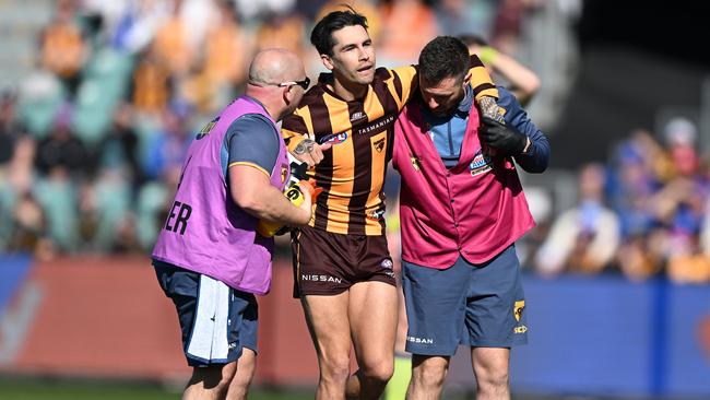 The achilles injury sidelined Wingard in round 22. Picture: Steve Bell/Getty Images