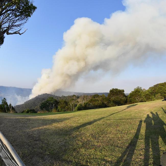 Obi Valley bushfire, Schultz Road, Witta, looking North direction. Picture: Patrick Woods.