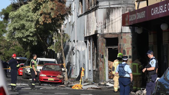 An explosion was heard when the boarding house ignited. Picture: John Grainger