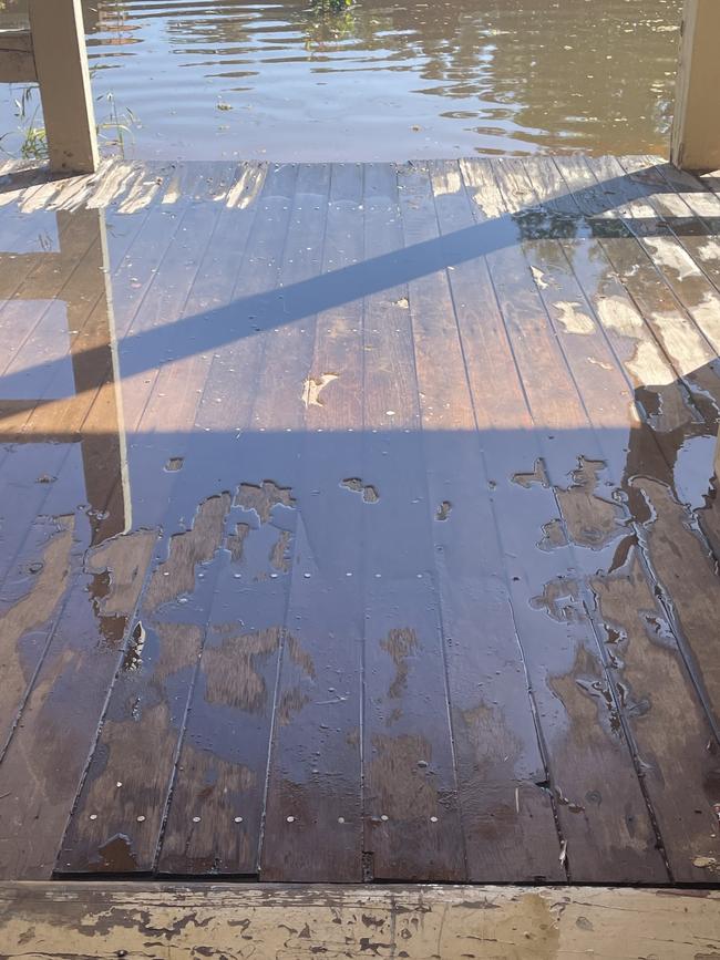 Water crept over Ms Dukes veranda and