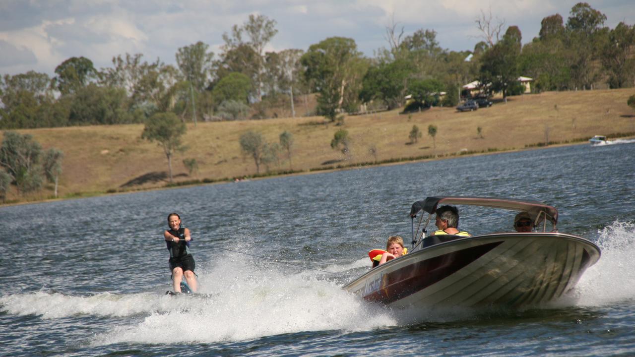 Water skiing action at Bjelke-Petersen Dam. Photo: Aiden Burgess / South Burnett Times