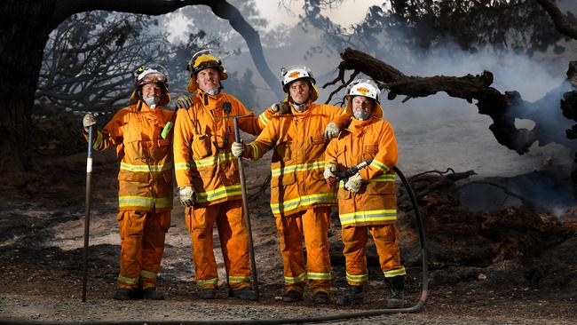 Strathalbyn Brigade CFS volunteers Luke Sanders, Rodd Brickmann, Ross Melville and Chris Gates. Picture: Tricia Watkinson