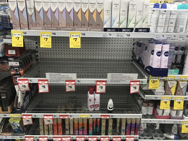 Rexona products have been removed from the shelves of Woolworths on Abbott St in Cairns after police requests due to juveniles chroming.