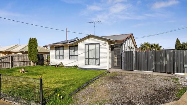 The 776 sq m corner property at 14 Gardenia Grove, Norlane, is listed for $449,000 to $499,000.