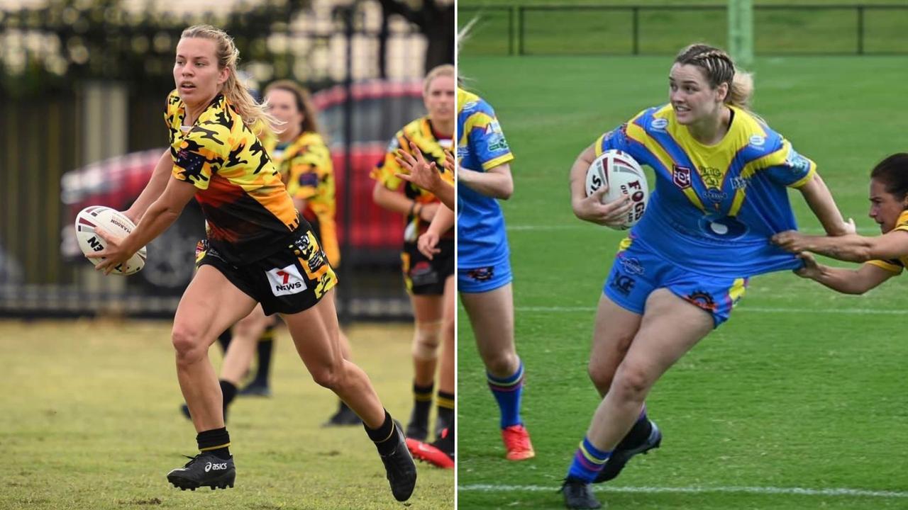 Gympie Devils women's players Amy Atkinson and Caite Sing.