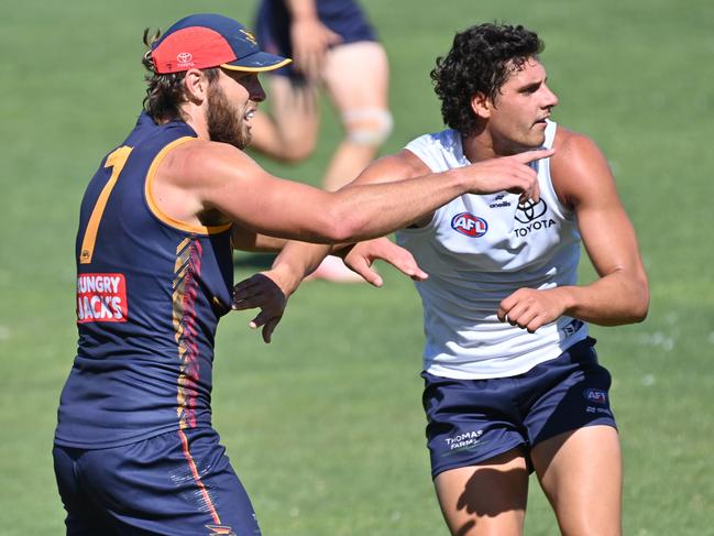 Riley Thilthorpe was dominant during Adelaide's match sim on Friday. Picture: Keryn Stevens