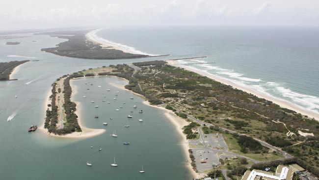 Aerial photo of the Spit and Seaway.