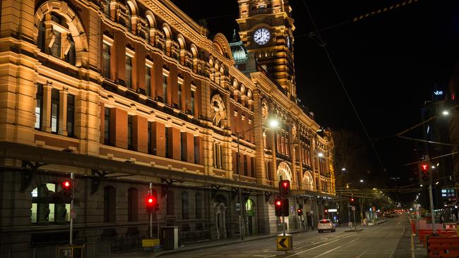 The Melbourne CBD on Sunday night. Picture: Paul Jeffers