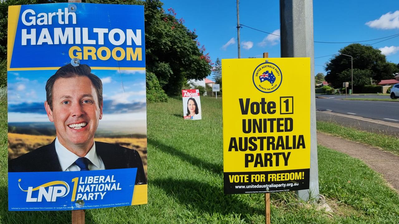 OUT IN FORCE: Thousands of candidate's corflutes have already been erected across Toowoomba ahead of the May 21 federal election, with the signs littering major street corners and thoroughfares.