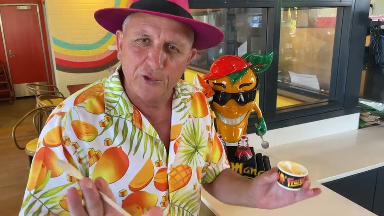 Steve Price taste tests the new Frosty Mango soft serve varieties