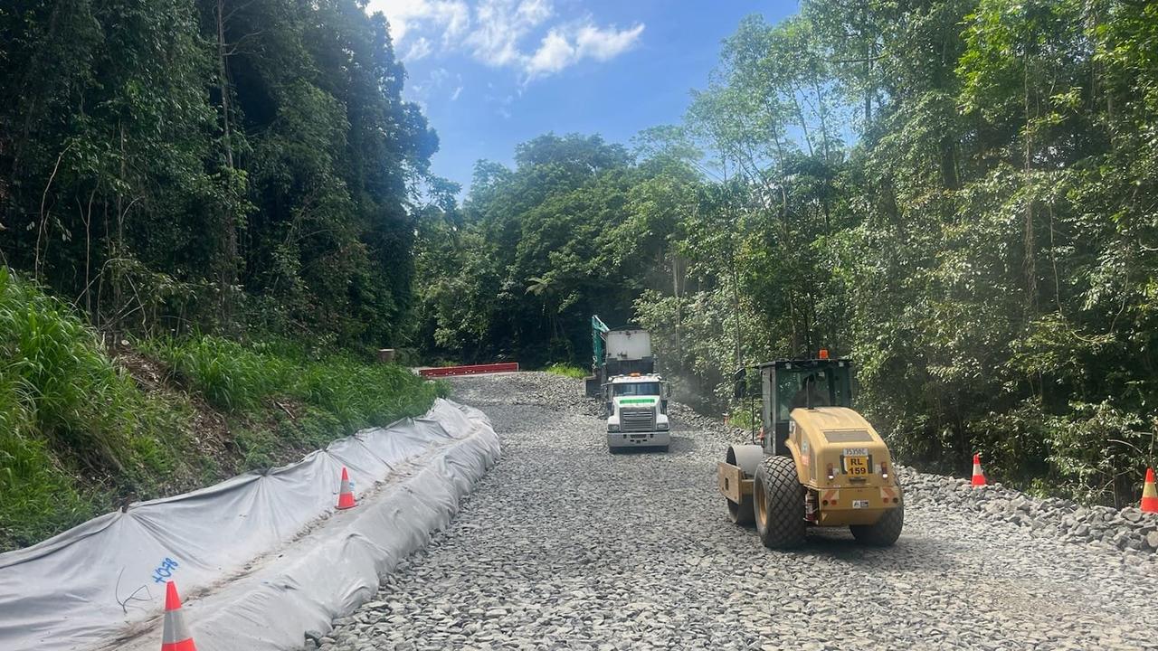 A single lane section of the Palmerston Highway was expected to open to all traffic midway through February, according to the Department of Transport and Main Roads. Picture: TMR