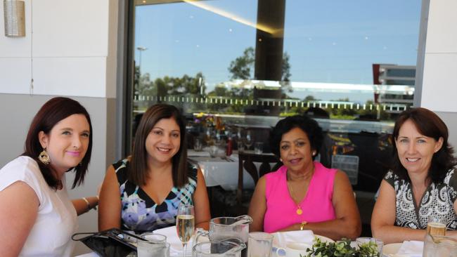 Jennie Skogvold, Anna Forni, Sagri Pather and Carrie Moran at the launch of the Baulkham Hills Hawks Youth Girls AFL on Saturday, March 19 at Novotel Sydney Norwest.