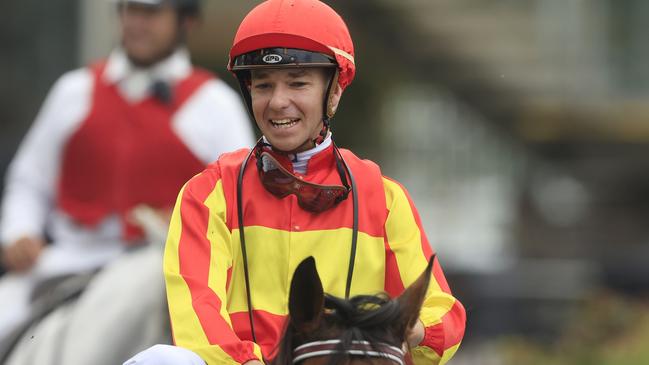 Keagan Latham sticks with Tiempe Passate after the gelding’s first-up third placing. Picture: Getty Images