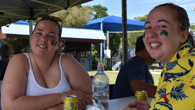 Mikayla and Montanna Faber relaxing under the gazebo on Australia Day.