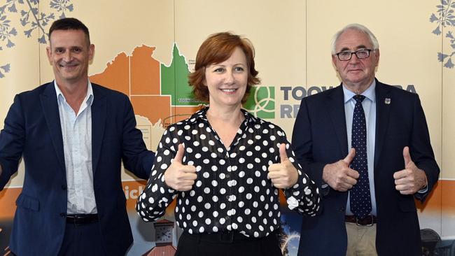 The launch of Toowoomba Regional Councils Invest Toowoomba CBD prospectus. Toowoomba Chamber of Commerce CEO Todd Rohl, TSBE CEO Ali Davenport, TRC Mayor Paul Antonio