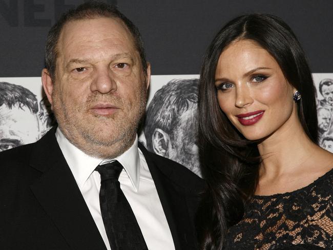 Harvey Weinstein, left, and his wife, fashion designer Georgina Chapman. Picture: AP