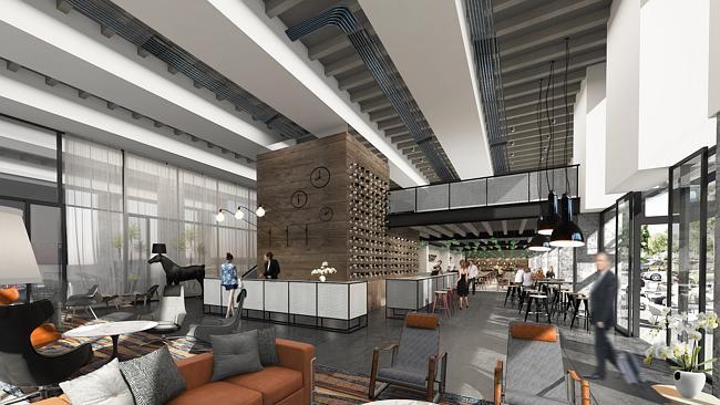 An artists impression of the interior on the Brisbane showgrounds hotel