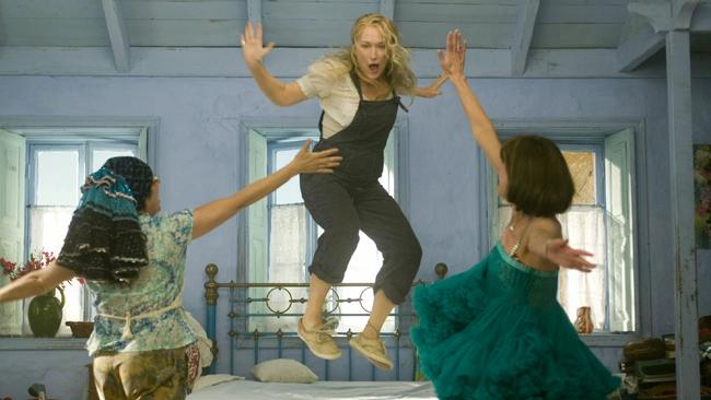 (L-R) Actresses Julie Walters, Meryl Streep and Christine Baranski in scene from 2008 film 'Mamma Mia!'.