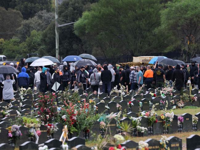 Mahmoud ‘Brownie’ Ahmad’s funeral was held at Lakemba Mosque, followed by a burial at Rookwood. Picture: David Swift