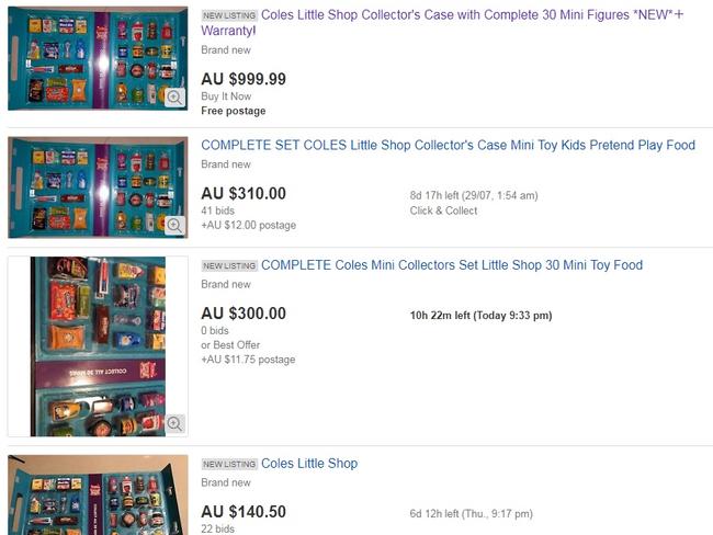 Complete sets are fetching more than $300.