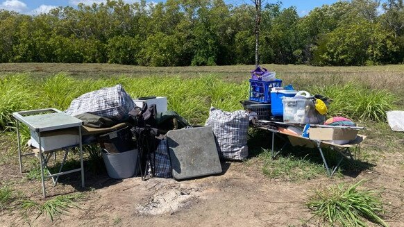 This abandoned campsite was left near Ross River. Picture: Andrew Chatfield.