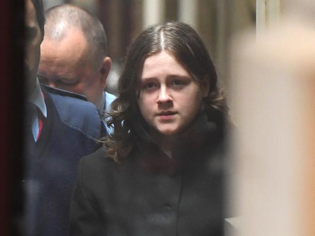 Jamie Lee Dolheguy arrives to the Supreme Court of Victoria, Melbourne, today. Picture: AAP Image/James Ross