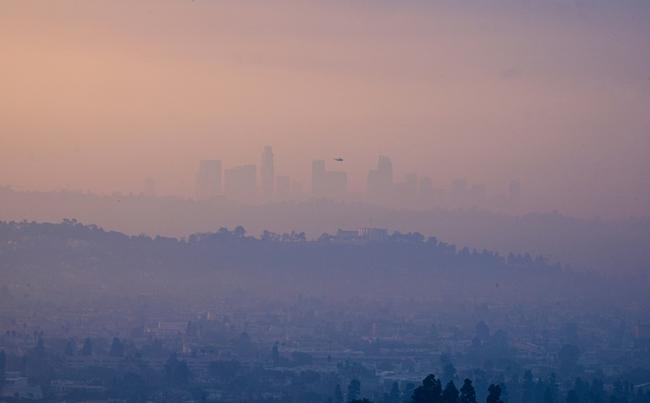 Wildfires roaring around Los Angeles have left much of the reagion wreathed in toxic smoke