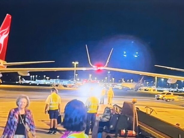 Photos posted to X (formerly Twitter) showed the minor collision between two Qatnas 737s at Perth Airport on Sunday evening (March 3). Picture: X