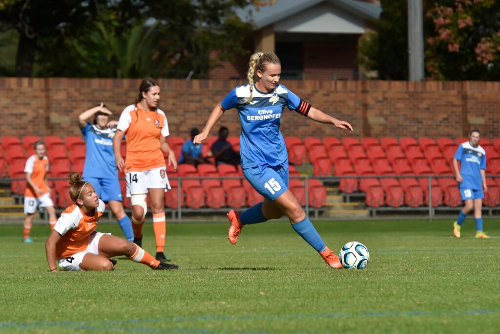 Melanie Lloyd. SWQ Thunder Women vs Brisbane Roar at Clive Berghofer Stadium, April 2018. Picture: Bev Lacey