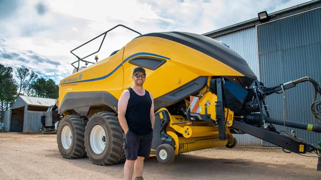 South Australian farmer Simon May with New Holland's BigBaler 1290 High Density model, with Loop Master Knotter technology.