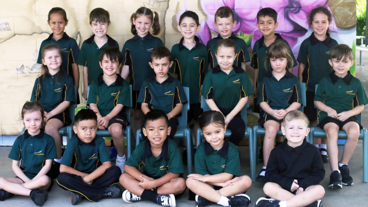 My First Year 2022: Woodcrest State School Prep P class (Back row: Taleia, Nikos, Avia, Porter, Spencer, Jayden, Zuzia. Middle: Adeline, Lucca, Zayne, Delilah, Laurel, Carter. Front: Summer, Redemption, Ardie, McKenzie, Jack.)