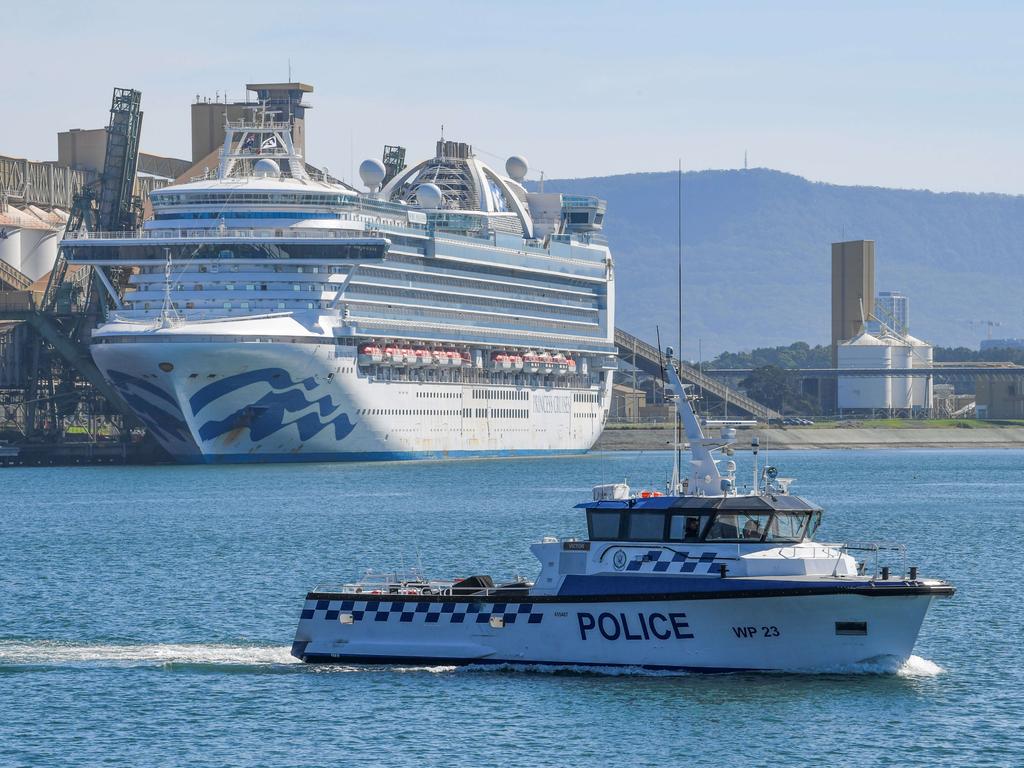 Almost 2700 passengers, some with cold and influenza-like symptoms, were allowed to leave the Ruby Princess in Sydney. Picture: The Australian/Simon Bullard