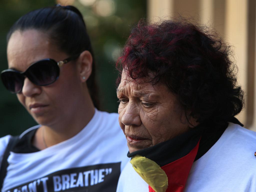 Leetona and Christine at Sydney’s Black Lives Matter protest on Saturday. Picture: Lisa Maree Williams/Getty Images