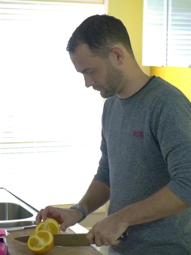 Jim Allan making school lunch.