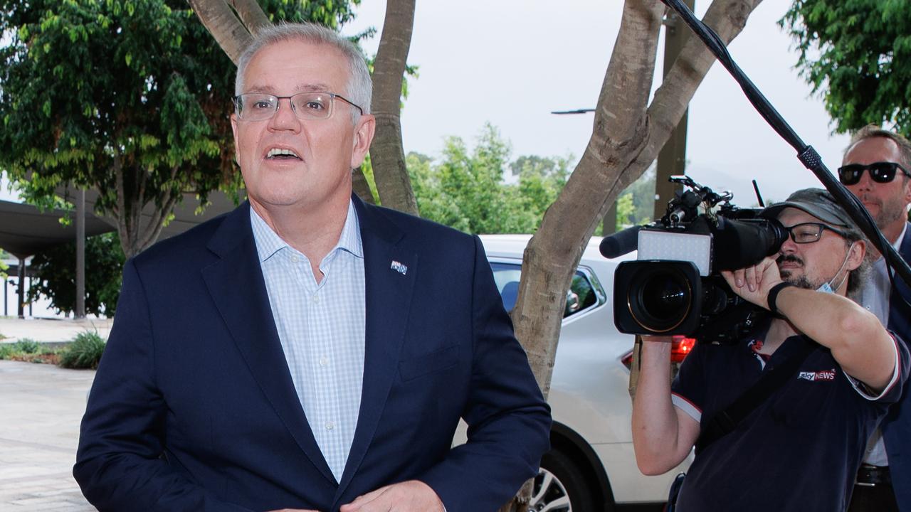 Prime Minister Scott Morrison in Rockhampton to discuss the cost of living pressures. Picture: Jason Edwards