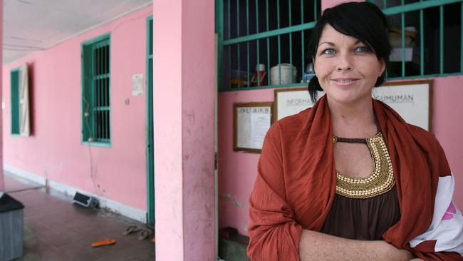 Schapelle Leigh Corby in front of her cell in women blok of Kerobokan Jail in Bali.