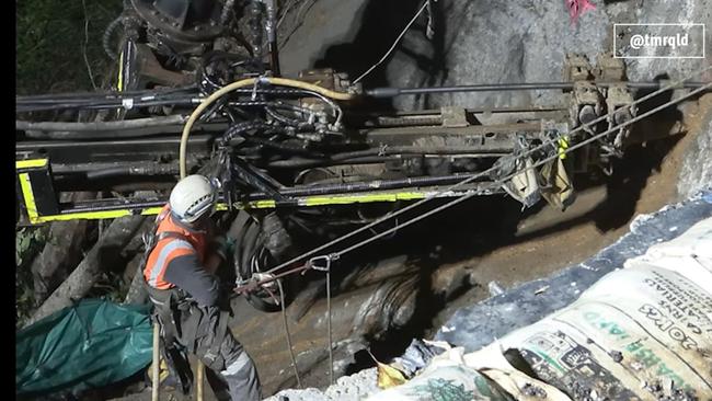 Transport and Main Roads night works to the Kuranda Range earlier this year. Picture: TMR