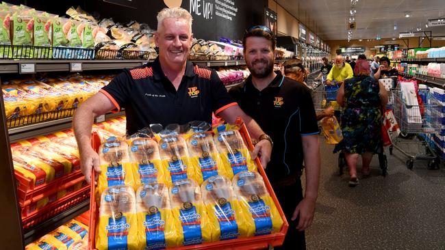 Aldi opening at Willows. Shaun Schostakowshi and Andrew Harrison from Tip Top. Picture: Evan Morgan