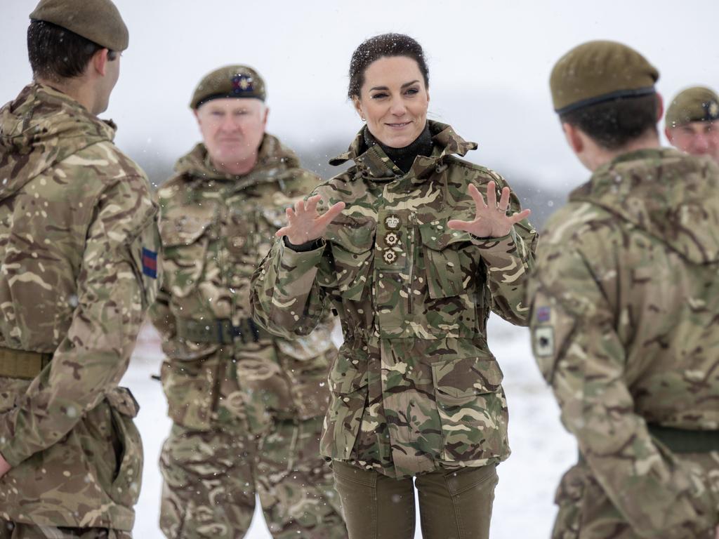 The Princess of Wales, pictured visiting troops in Salisbury last March, is honorary colonel of the Irish Guards. Picture: Getty Images