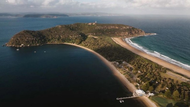 An aerial shot of the Joey, showing its secluded position on the peninsula. Picture: Instagram/@thejoeyboathouse