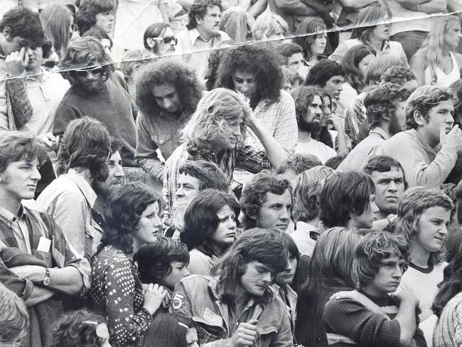 A section of the crowd at Led Zeppelin’s Melbourne show on February 20, 1972. Picture: HWT Library