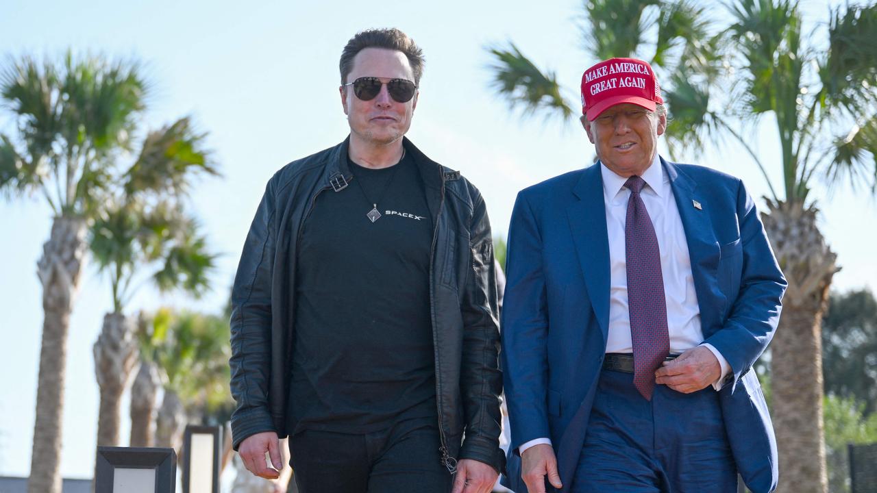 Elon Musk and US President-elect Donald Trump, who named Mr Musk to head the new cost cutting Department of Government Efficiency. Picture: Brandon Bell/Getty Images/AFP