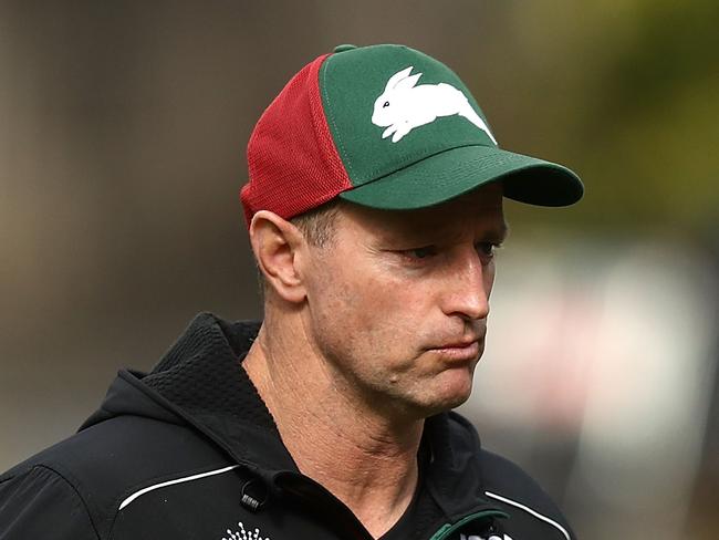 SYDNEY, AUSTRALIA - JUNE 06:  Michael Maguire, coach of the Rabbitohs looks on during the South Sydney Rabbitohs NRL training session at Redfern Oval on June 6, 2017 in Sydney, Australia.  (Photo by Ryan Pierse/Getty Images)